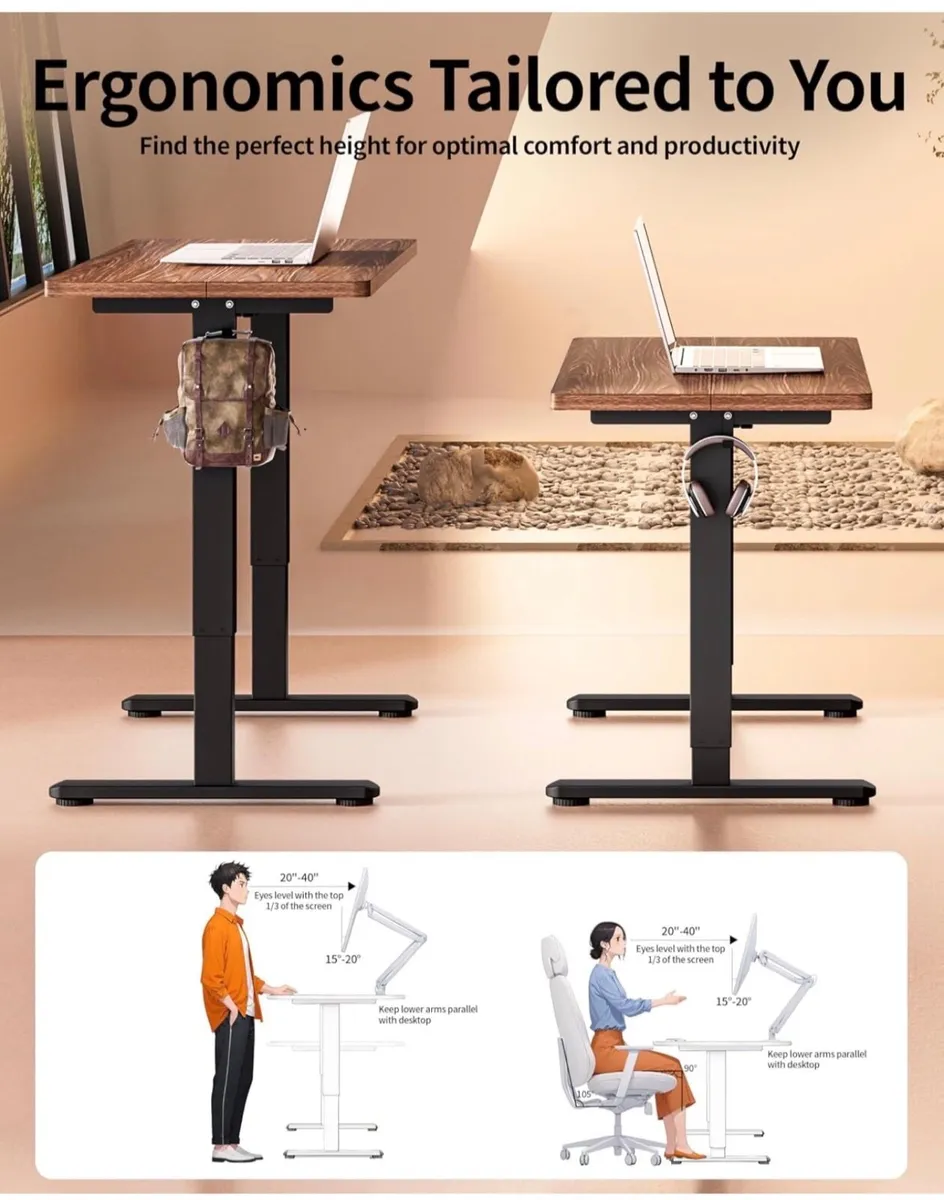 Electric Standing Desk 120x60cm Gaming Desk 3 Memo - Image 4