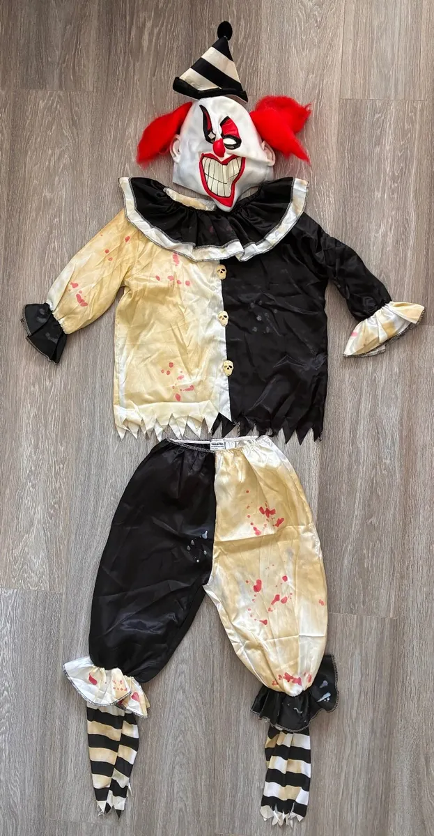 Kids/Teens Evil Clown Halloween Costume – Carnival - Image 2