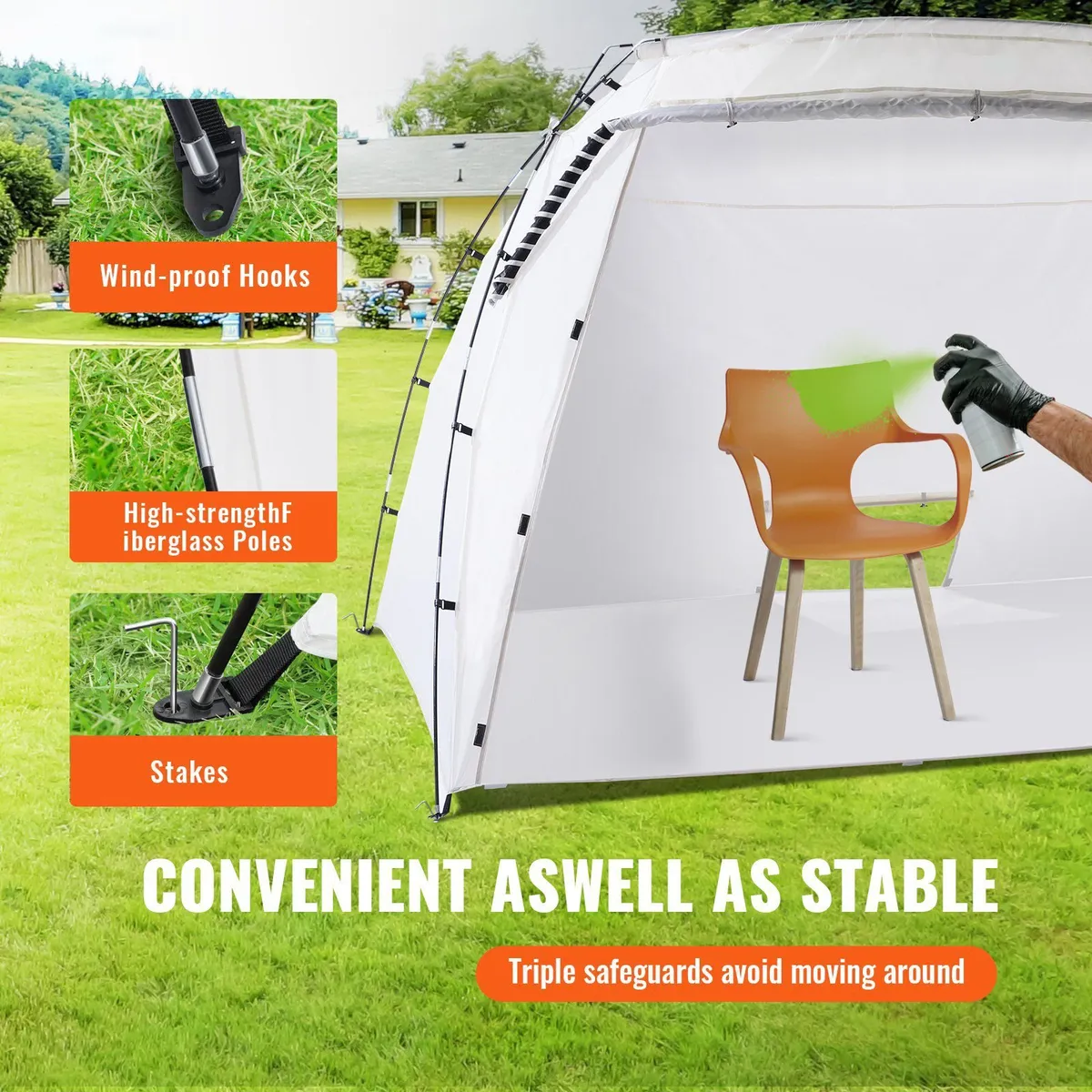 3.0m x 2.1m x 1.8m Portable Spray Paint Tent with - Image 3