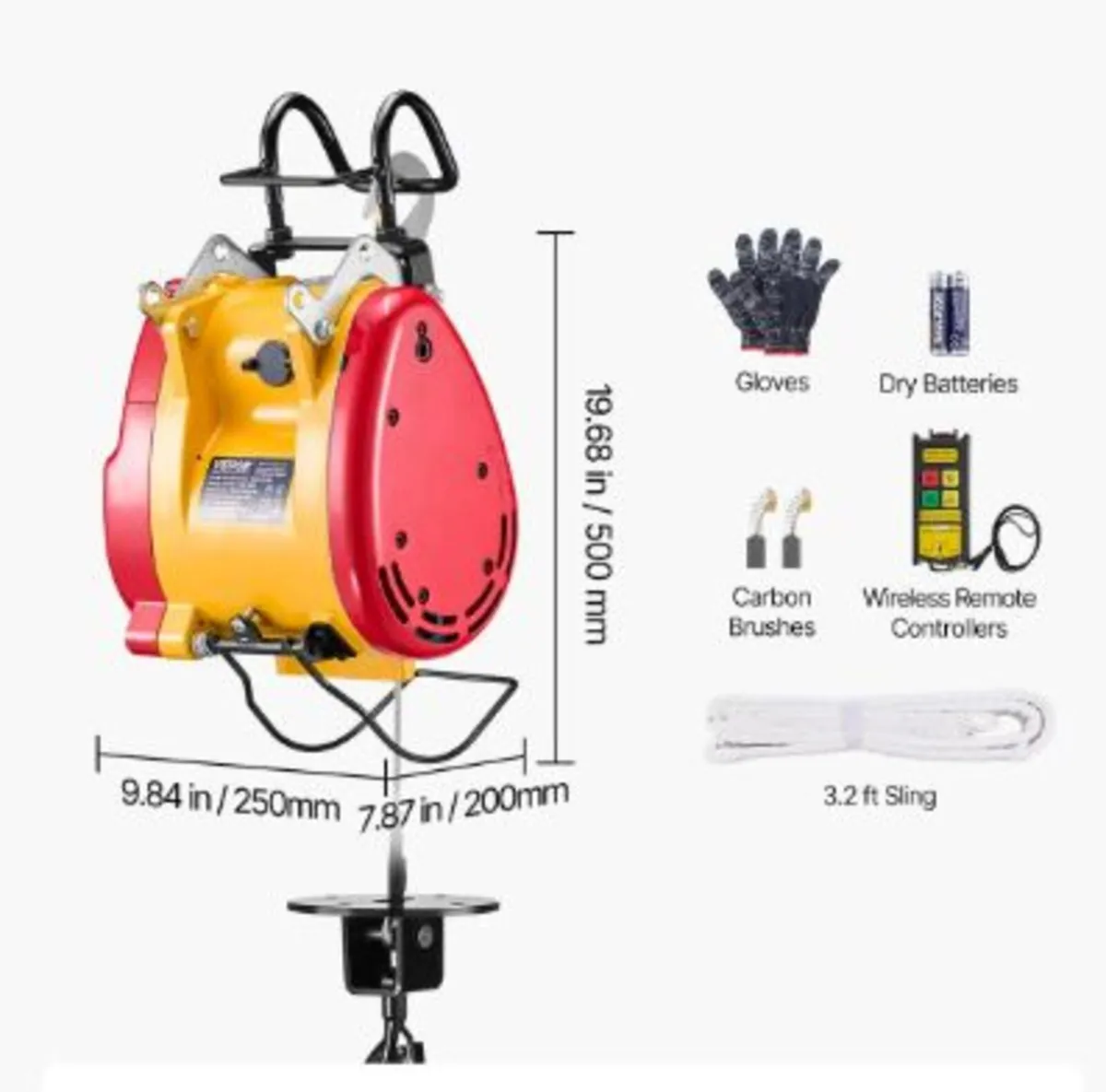 2-in-1 Electric Hoist Winch, 1100 lbs Capacity, - Image 2