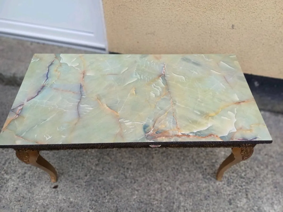Vintage Marble Look Coffee Table - Image 3