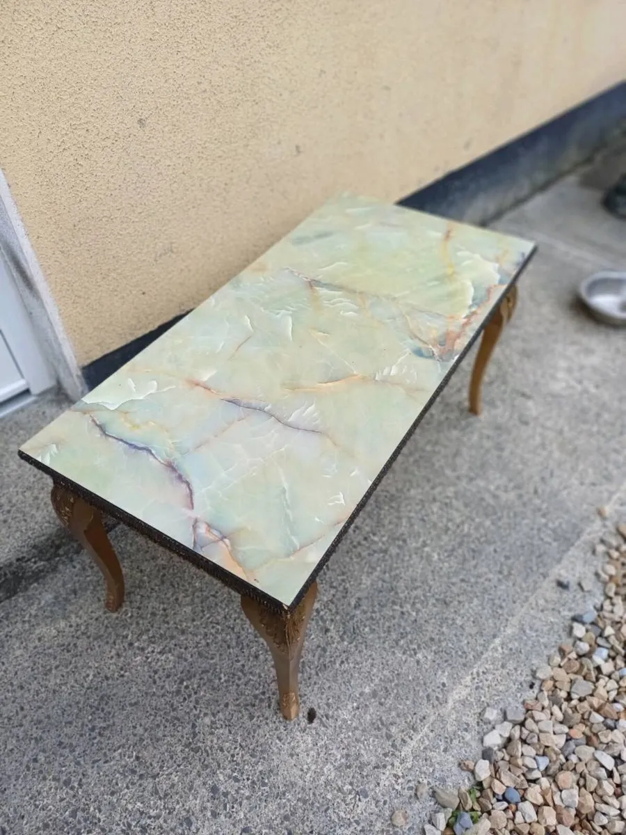 Vintage Marble Look Coffee Table - Image 4