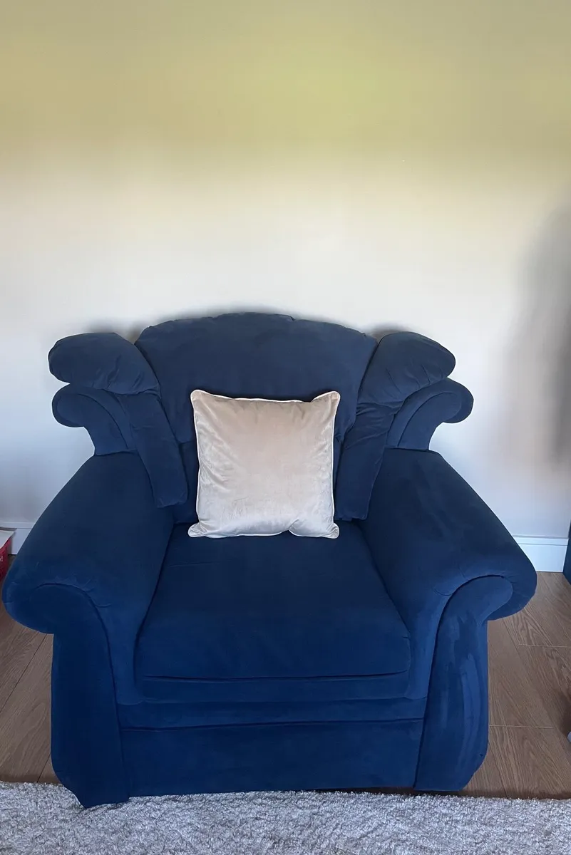 Blue sofa - 3 seater & 2 armchairs - Image 2