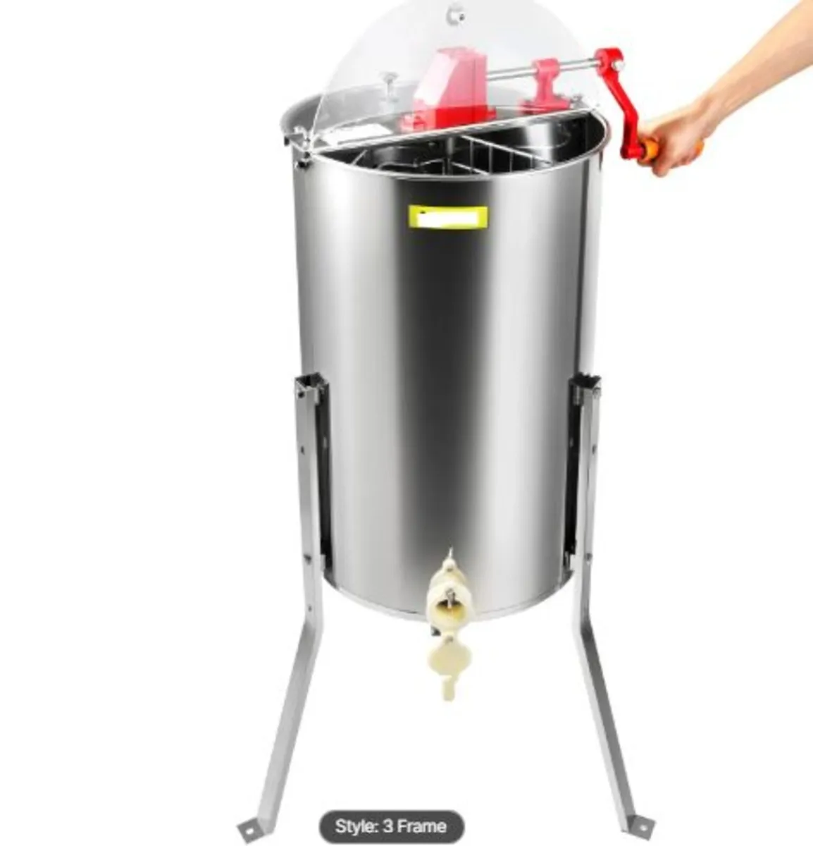 Manual Honey Extractor, 3 Frames Honey Spinner - Image 2