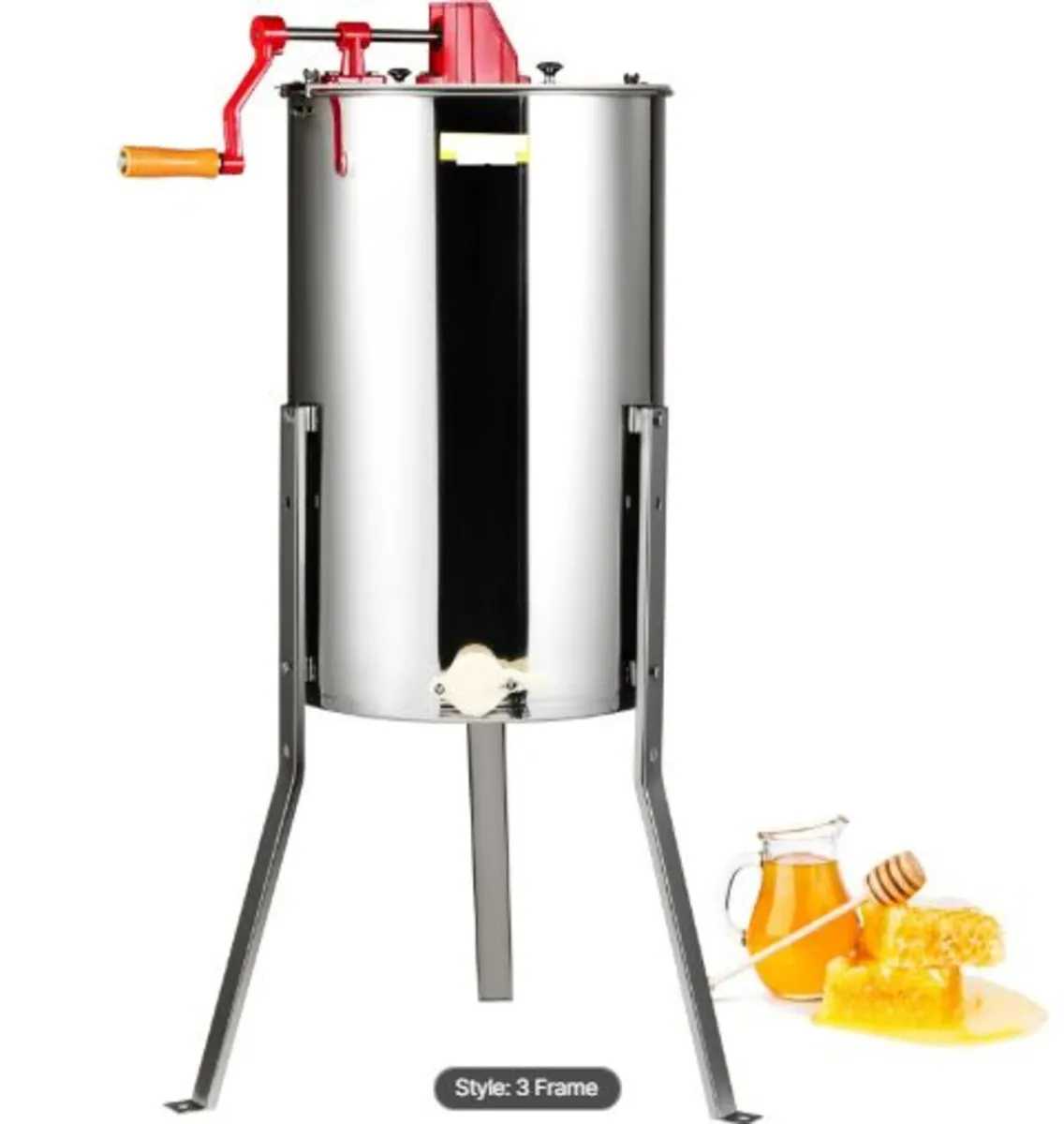 Manual Honey Extractor, 3 Frames Honey Spinner - Image 1
