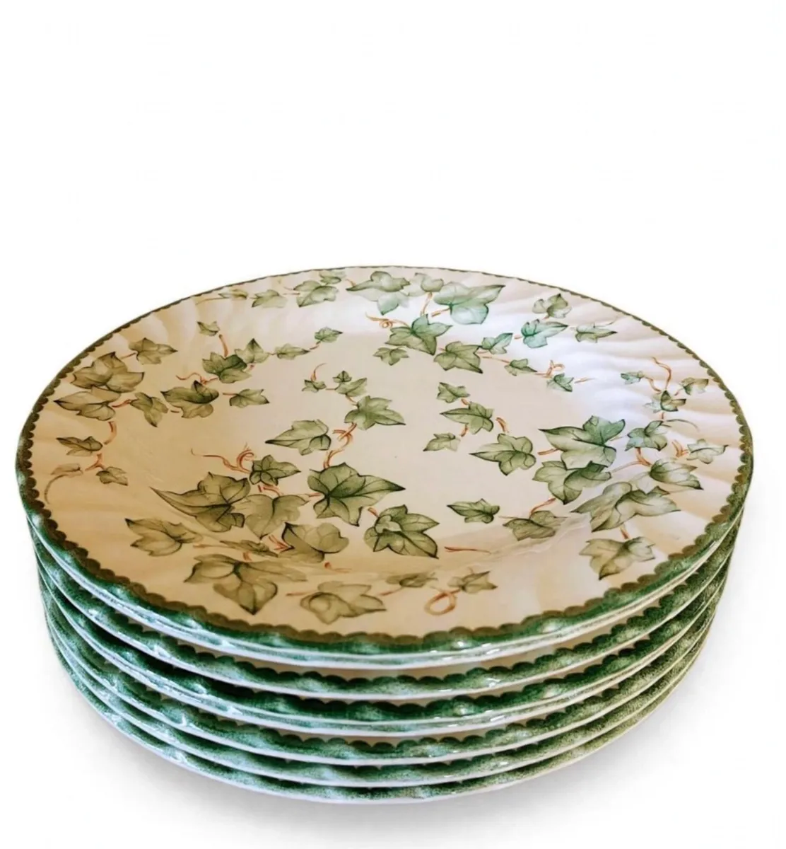 6 vintage ivy pattern plates - Image 2