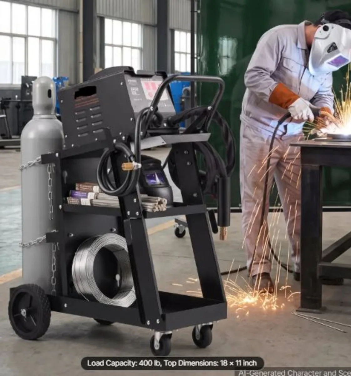 Welding Cart, 3-Tier Heavy Duty Welder Cart - Image 2