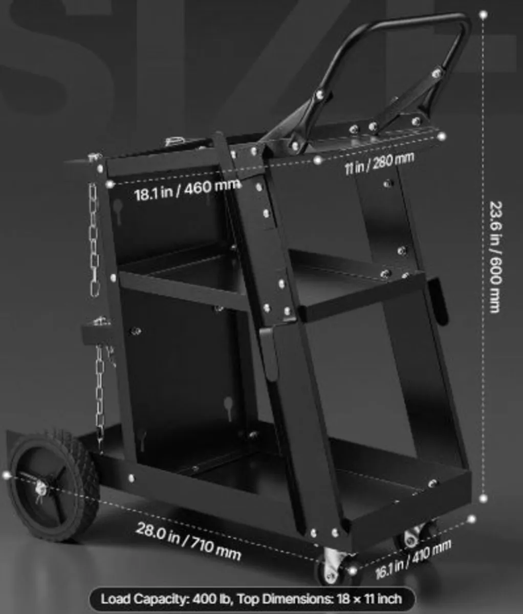 Welding Cart, 3-Tier Heavy Duty Welder Cart - Image 4