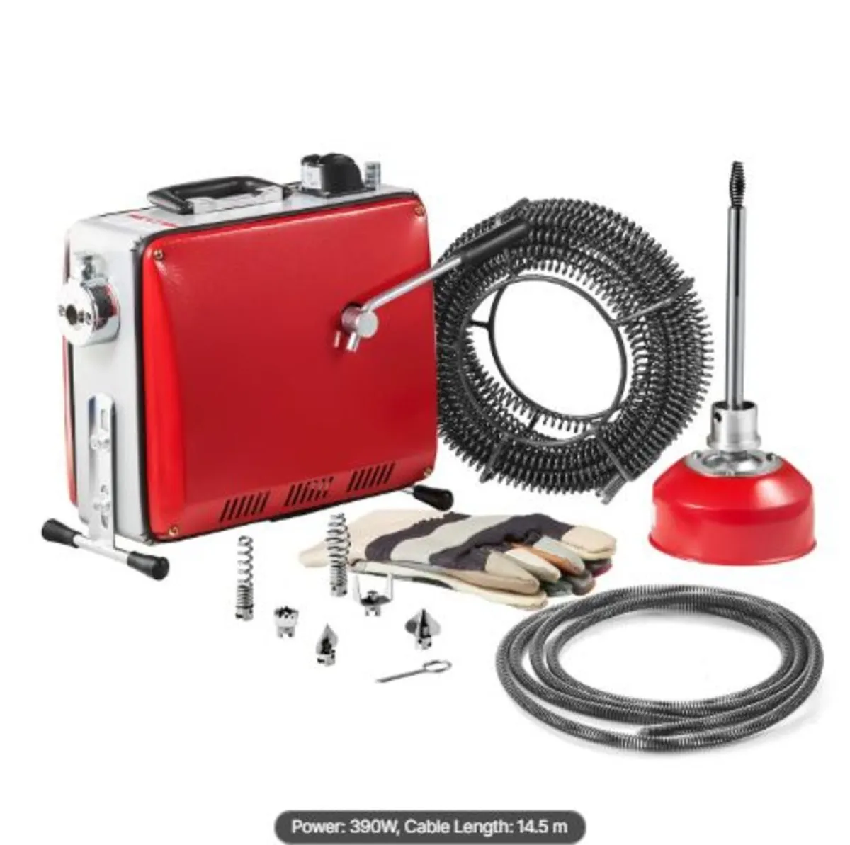 Drain Cleaner Machine, 390W 1400RPM Electric Pipe - Image 1