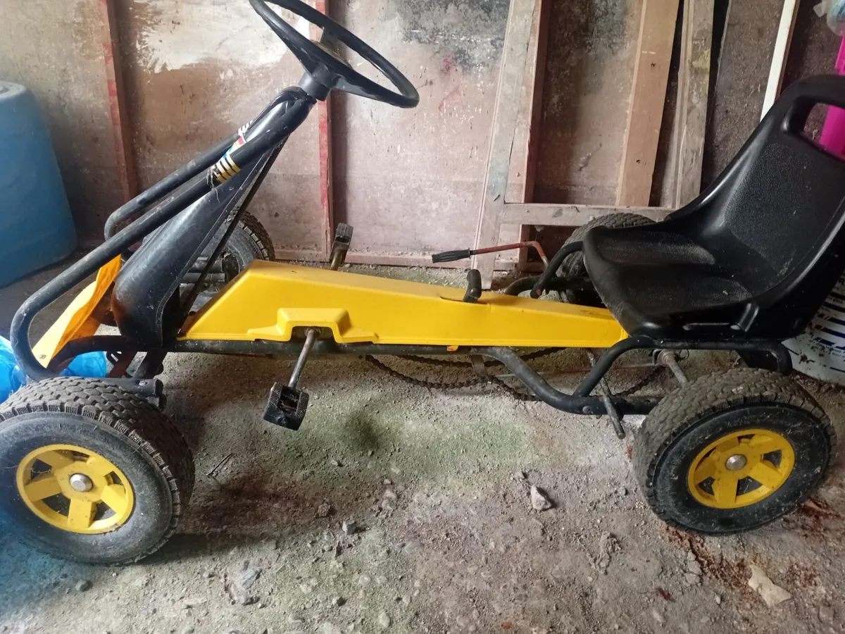 4 bikes, table saw, gokart, portable air compresso - Image 3