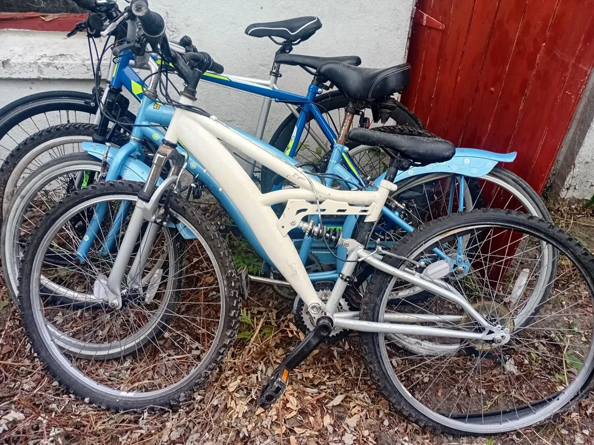 4 bikes, table saw, gokart, portable air compresso - Image 1
