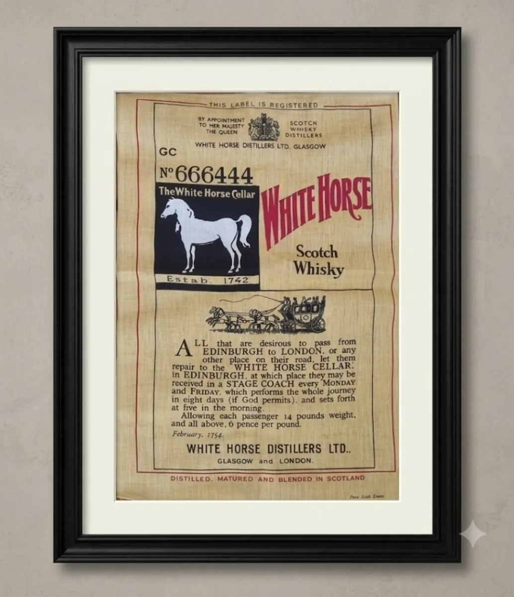 White Horse Whiskey Vintage Teatowel - Image 2