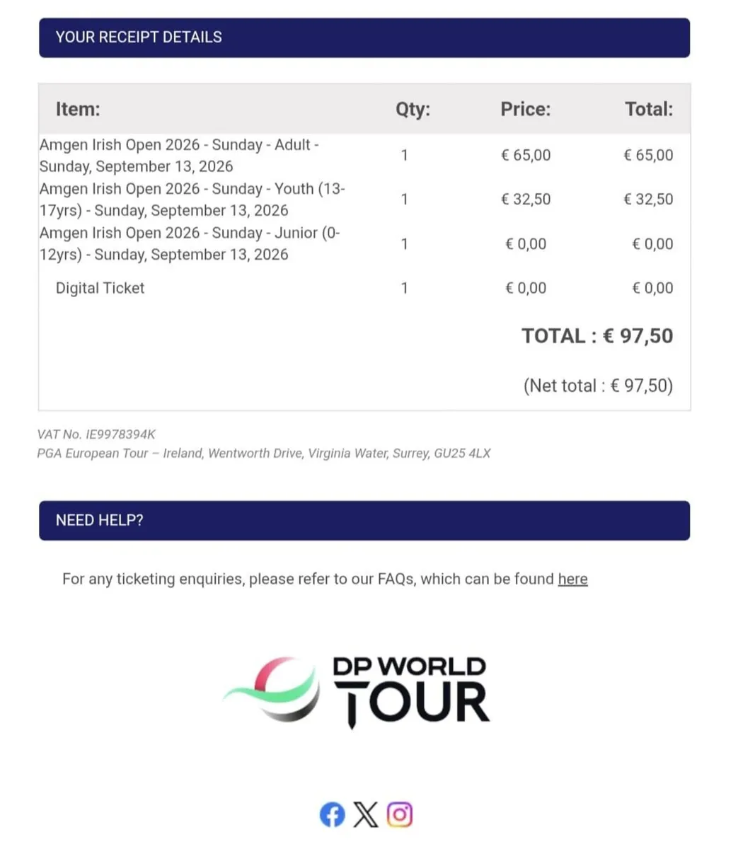 Tickets to Amgen Irish Open - Image 2