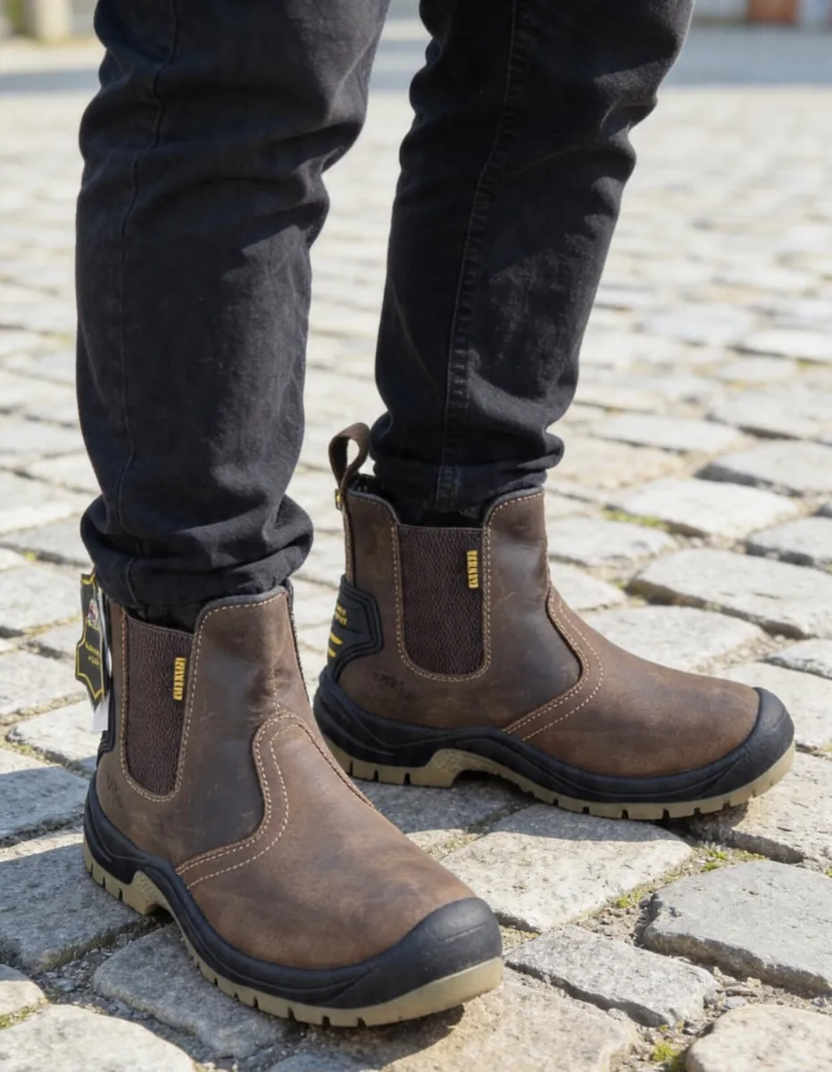 Buffalo safety S3 slip-on boots all sizes - Image 1