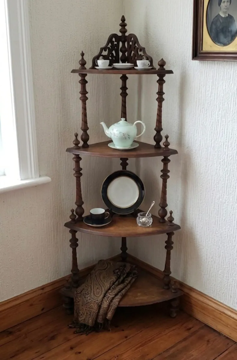 Victorian Walnut Corner Whatnot - Image 1