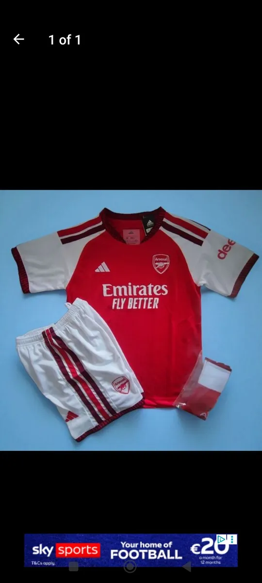 ARSENAL 26/27 KIDS FULL KIT, SIZE:12/13 YRS