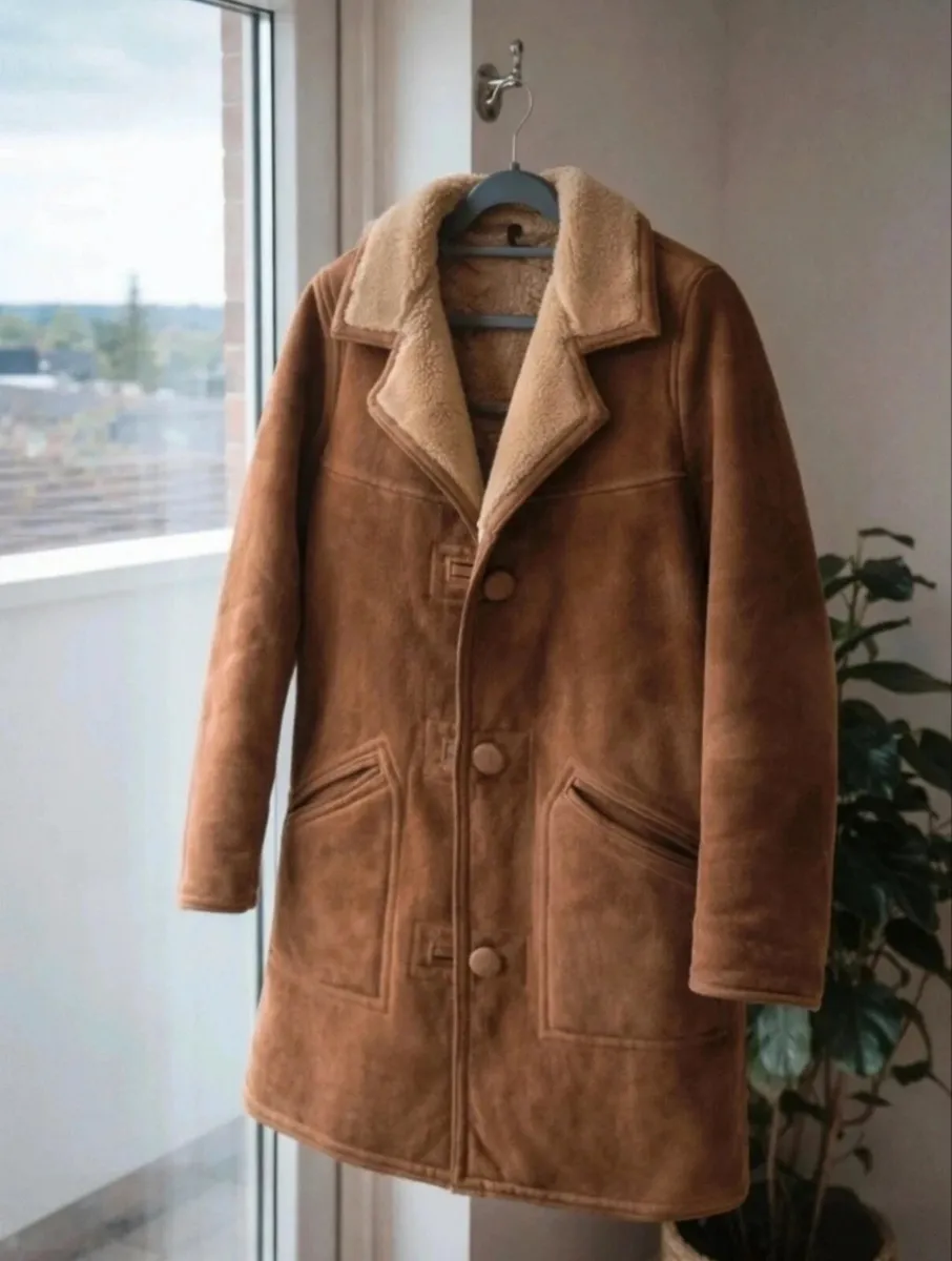 Vintage 70s Irish Sheepskin Shearling Coat Vara & - Image 1