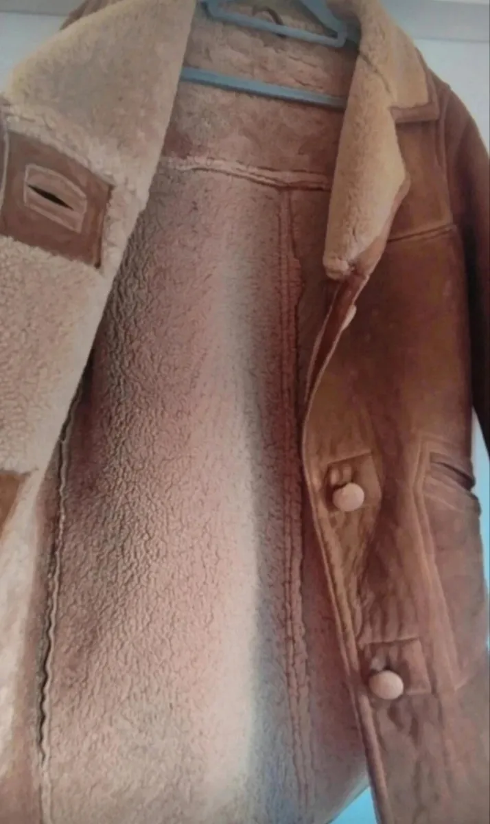 Vintage 70s Irish Sheepskin Shearling Coat Vara & - Image 4