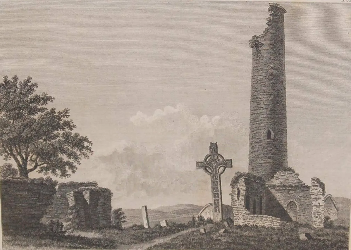 1797 Engraving Monasterboice Church Louth - Image 1