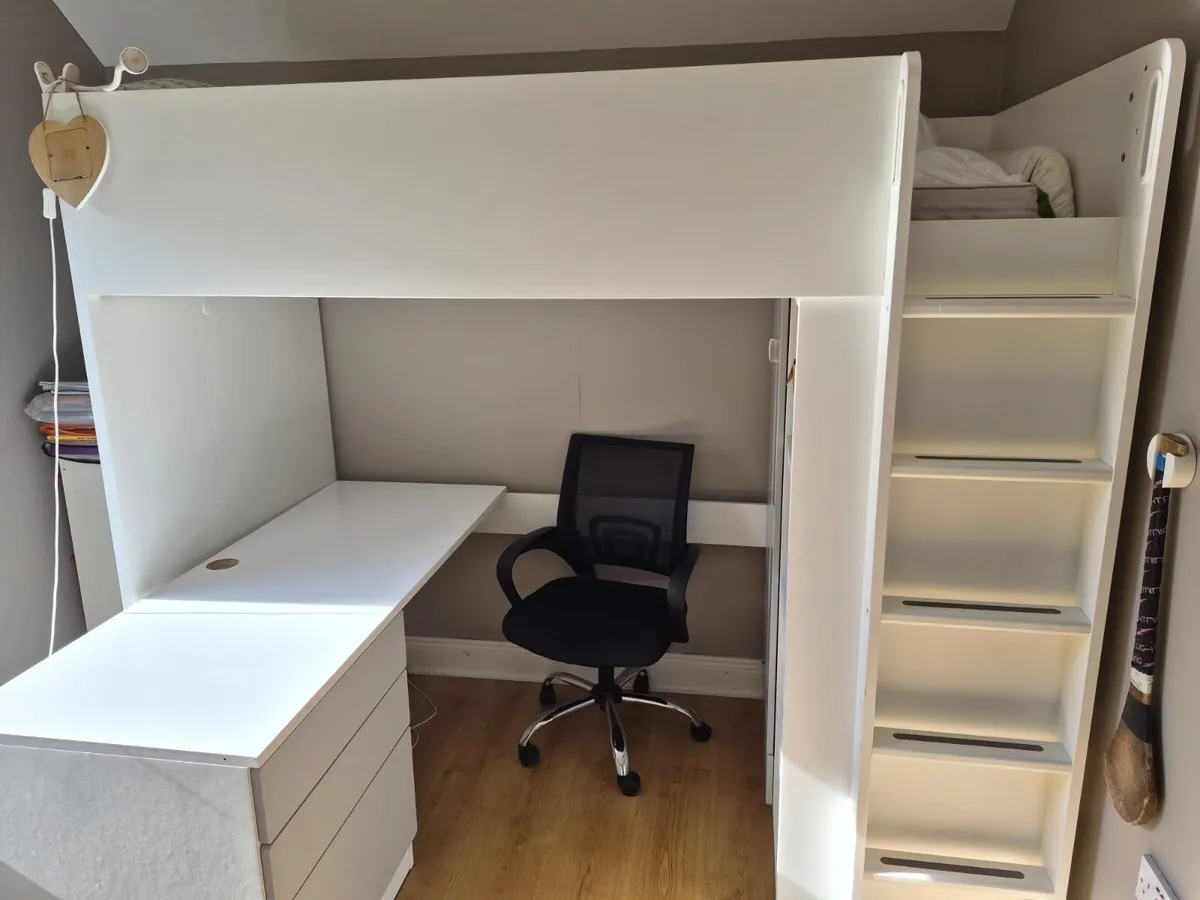 Loft Bed with desk and storage - Image 1