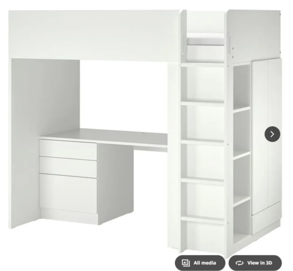 Loft Bed with desk and storage - Image 4