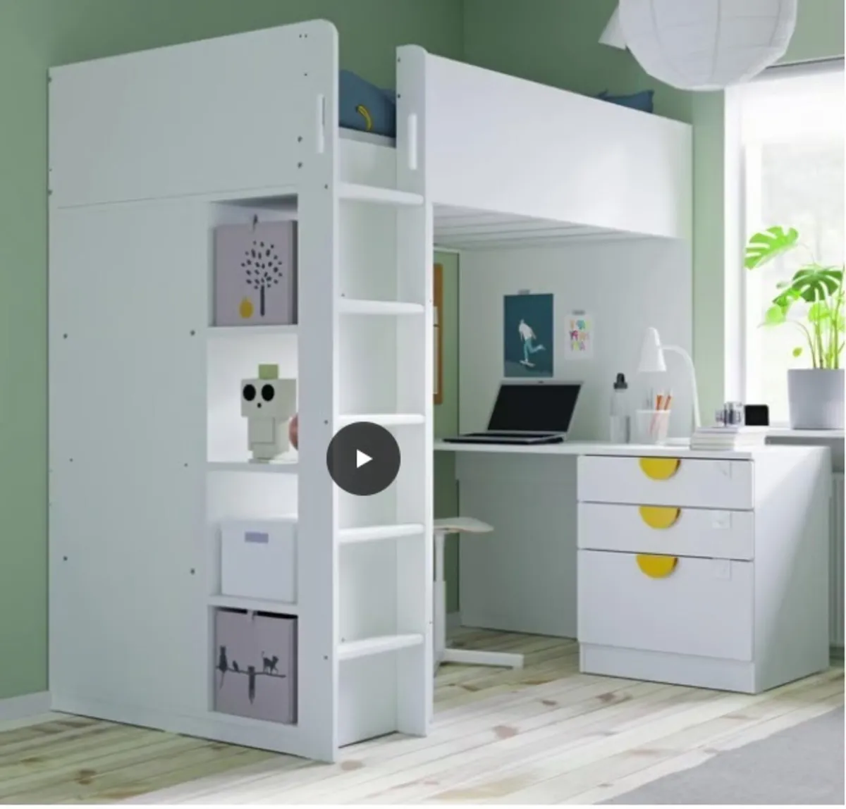 Loft Bed with desk and storage - Image 3