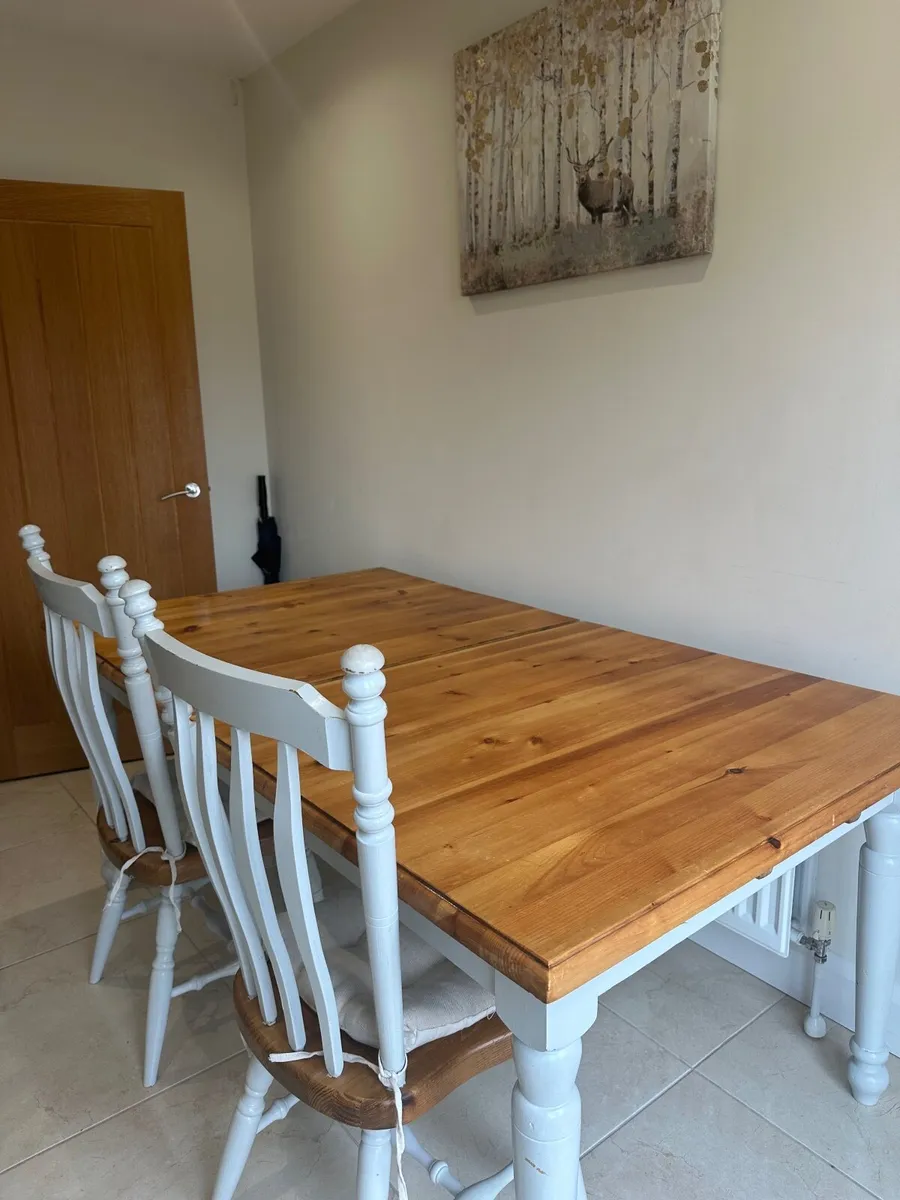 Farm House Dining Table & Two Chairs - Image 1