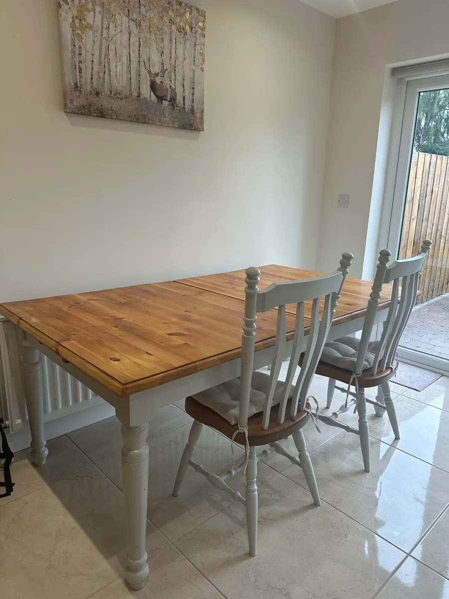 Farm House Dining Table & Two Chairs - Image 3