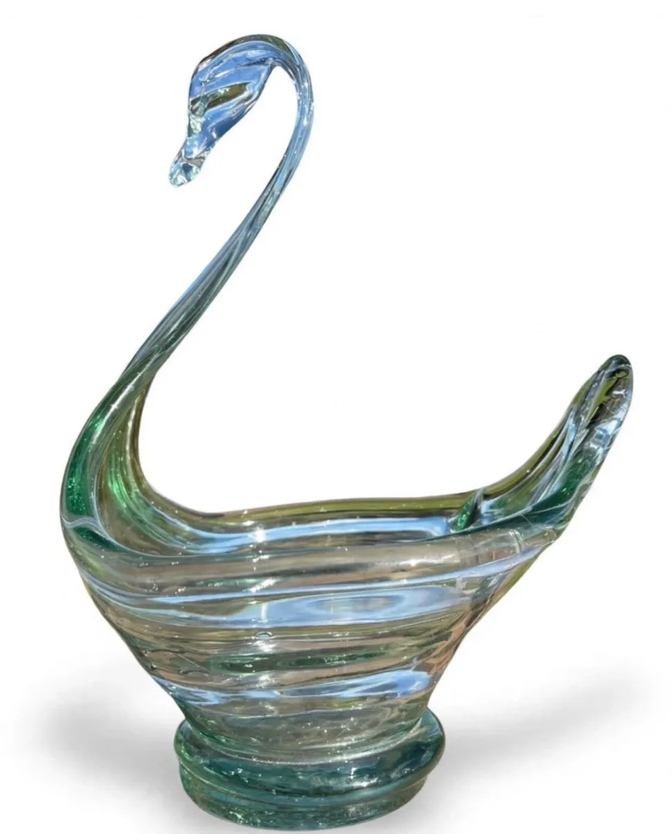 Vintage hand blown swan glass - Image 4