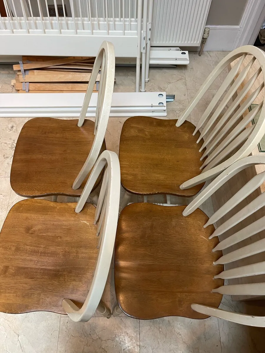 4 x Gorgeous Sturdy Wooden Kitchen Dining Chairs - Image 2