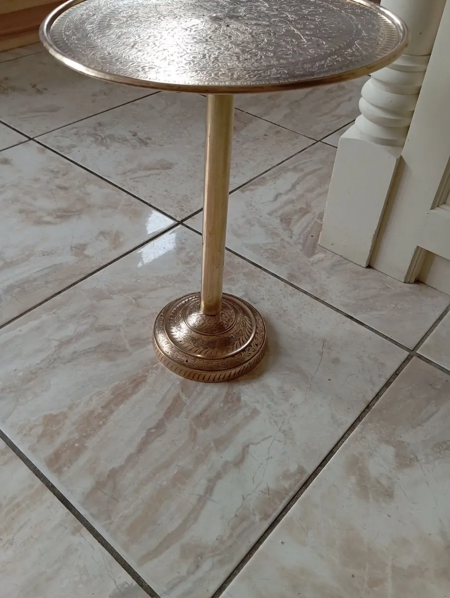 Vintage brass side table - Image 4
