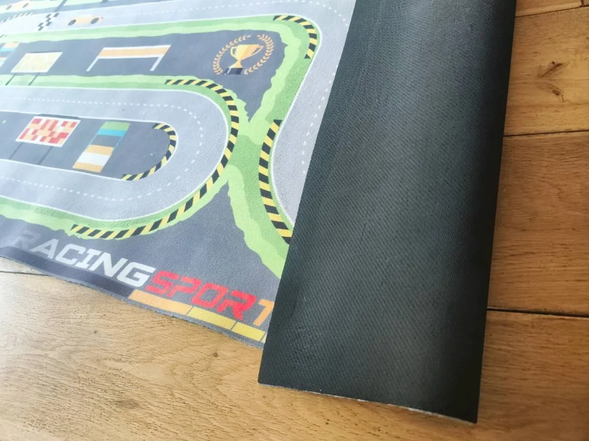 Kids Race Track Car Play Mat Non Slip Backing - Image 2