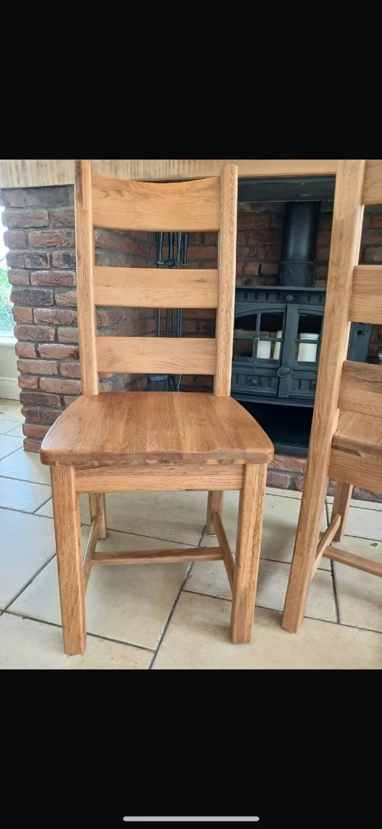 Solid Oak Dining Chairs - Image 1