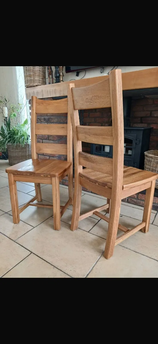 Solid Oak Dining Chairs - Image 2