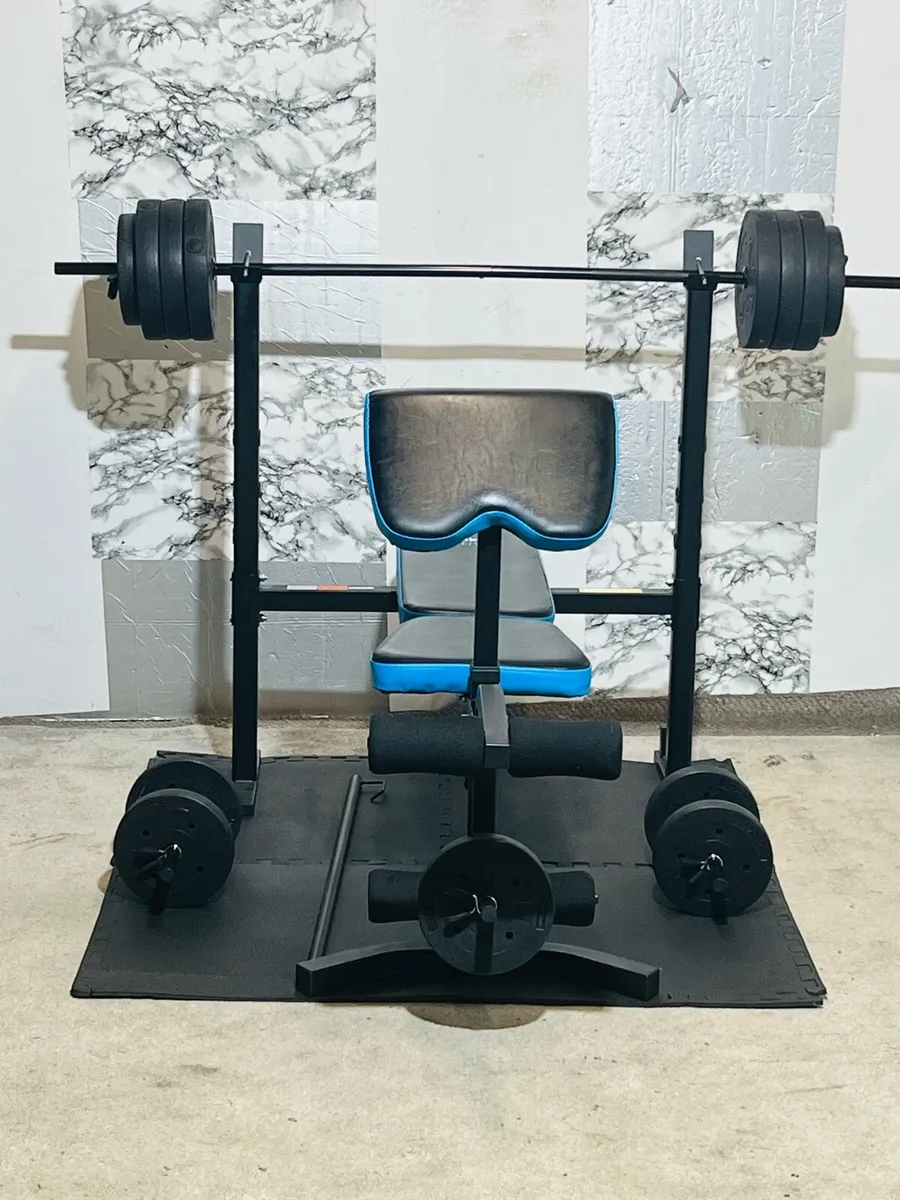 (NEW CONDITION) BENCH 50KG WEIGHTS BARBELL MATS - Image 1