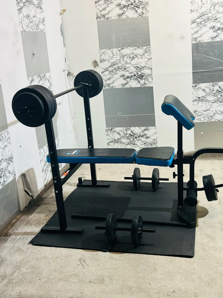(NEW CONDITION) BENCH 50KG WEIGHTS BARBELL MATS - Image 3