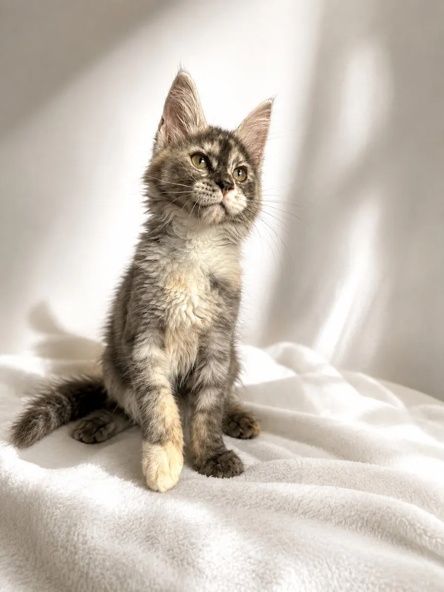 Beautiful purebreed Mainecoon female kitten - Image 1
