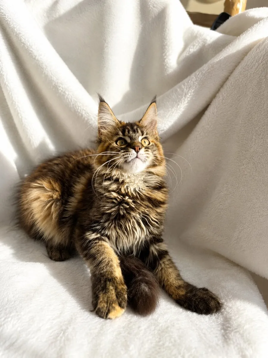 Beautiful purebreed Mainecoon female kitten - Image 4