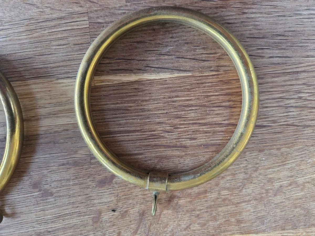 28 Brass Curtain rings Antique - Image 1