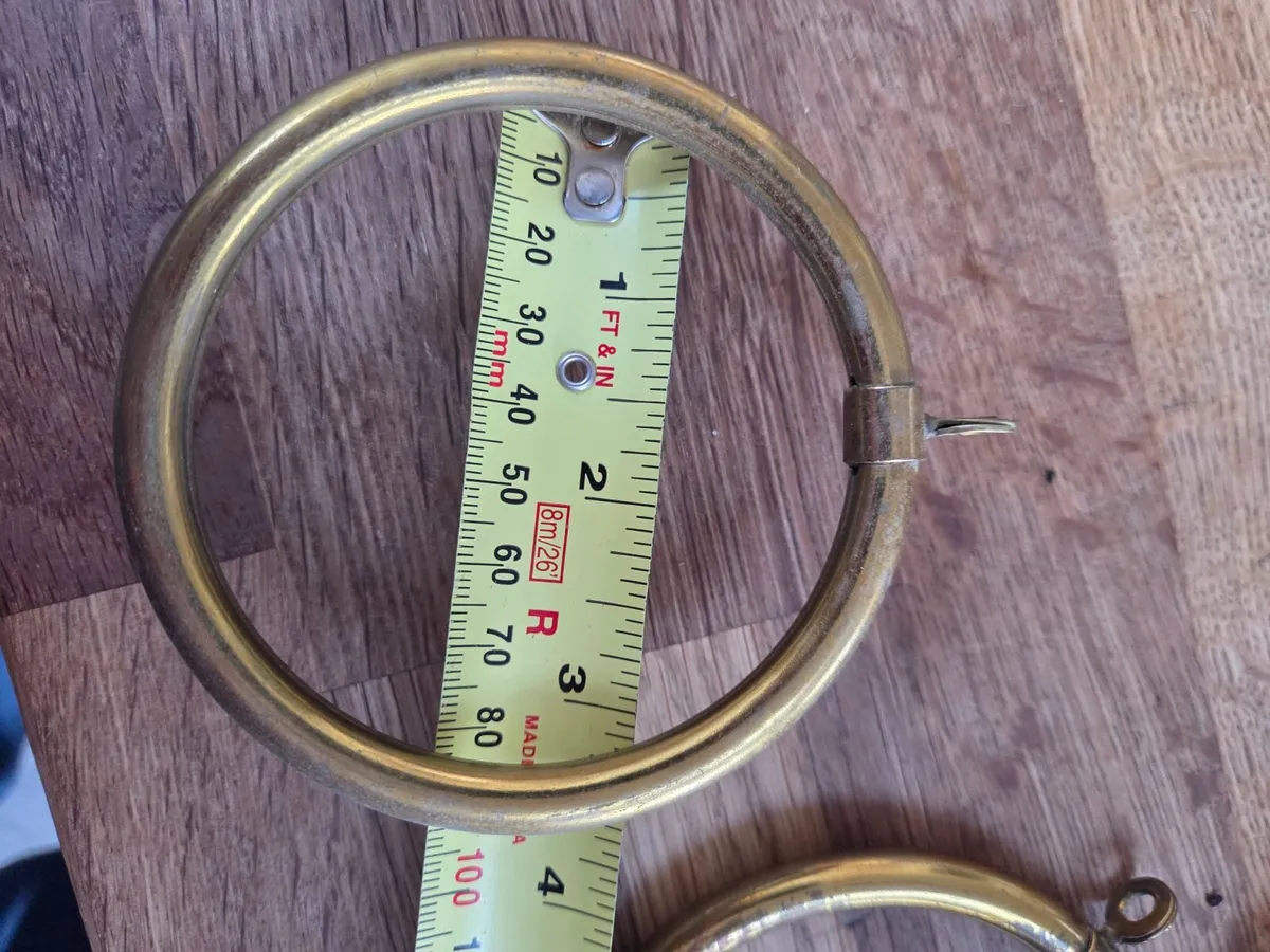 28 Brass Curtain rings Antique - Image 2