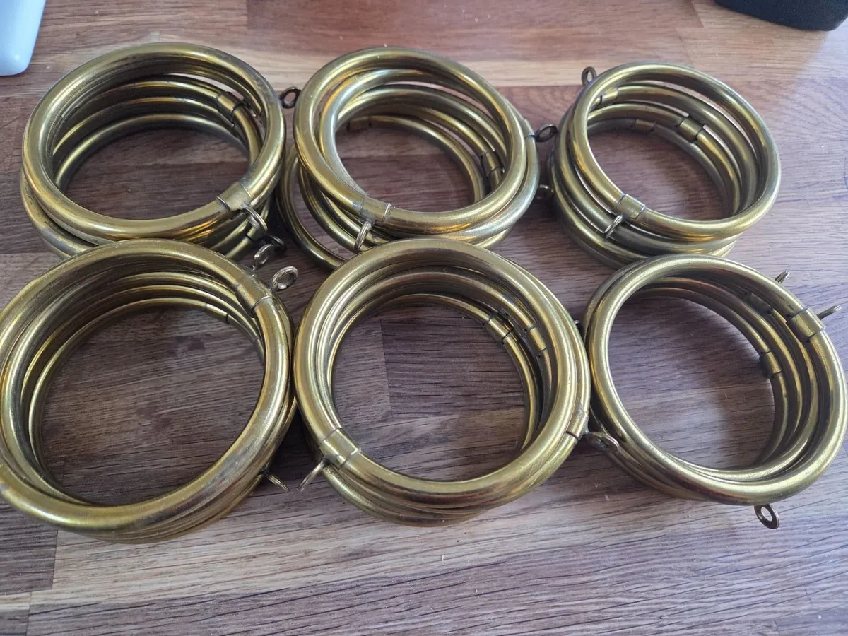 28 Brass Curtain rings Antique - Image 3