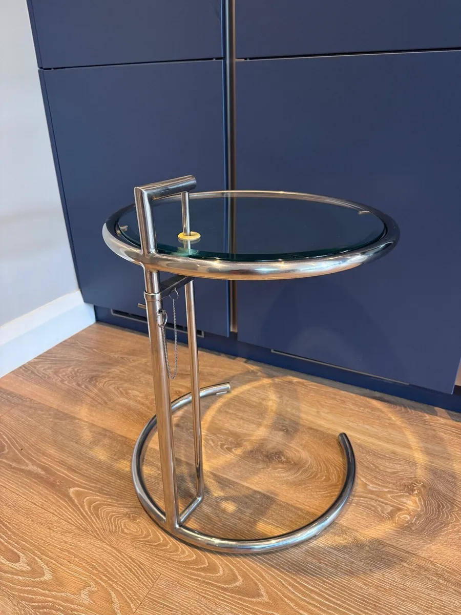 Stainless Steel Clear glass side end table - Image 1