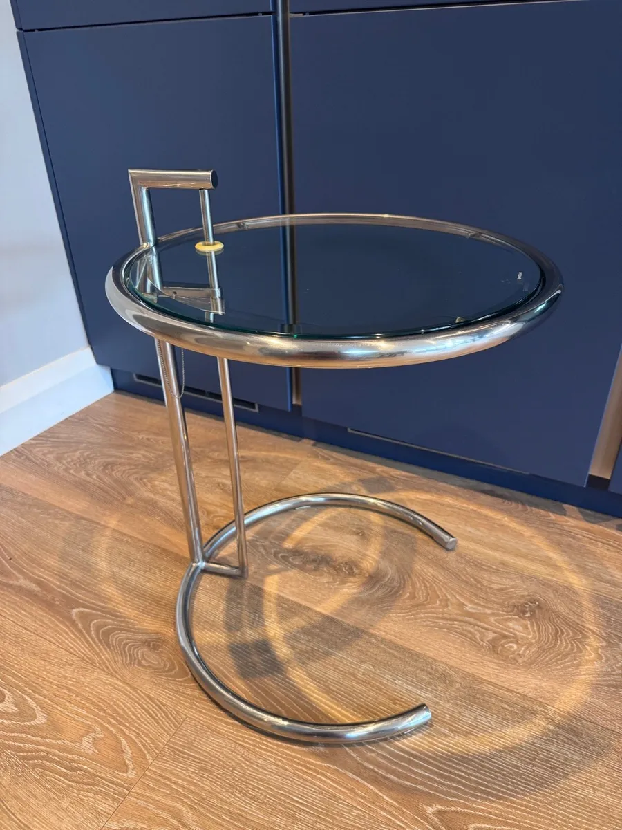 Stainless Steel Clear glass side end table - Image 2