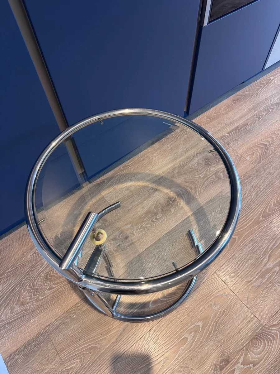 Stainless Steel Clear glass side end table - Image 3