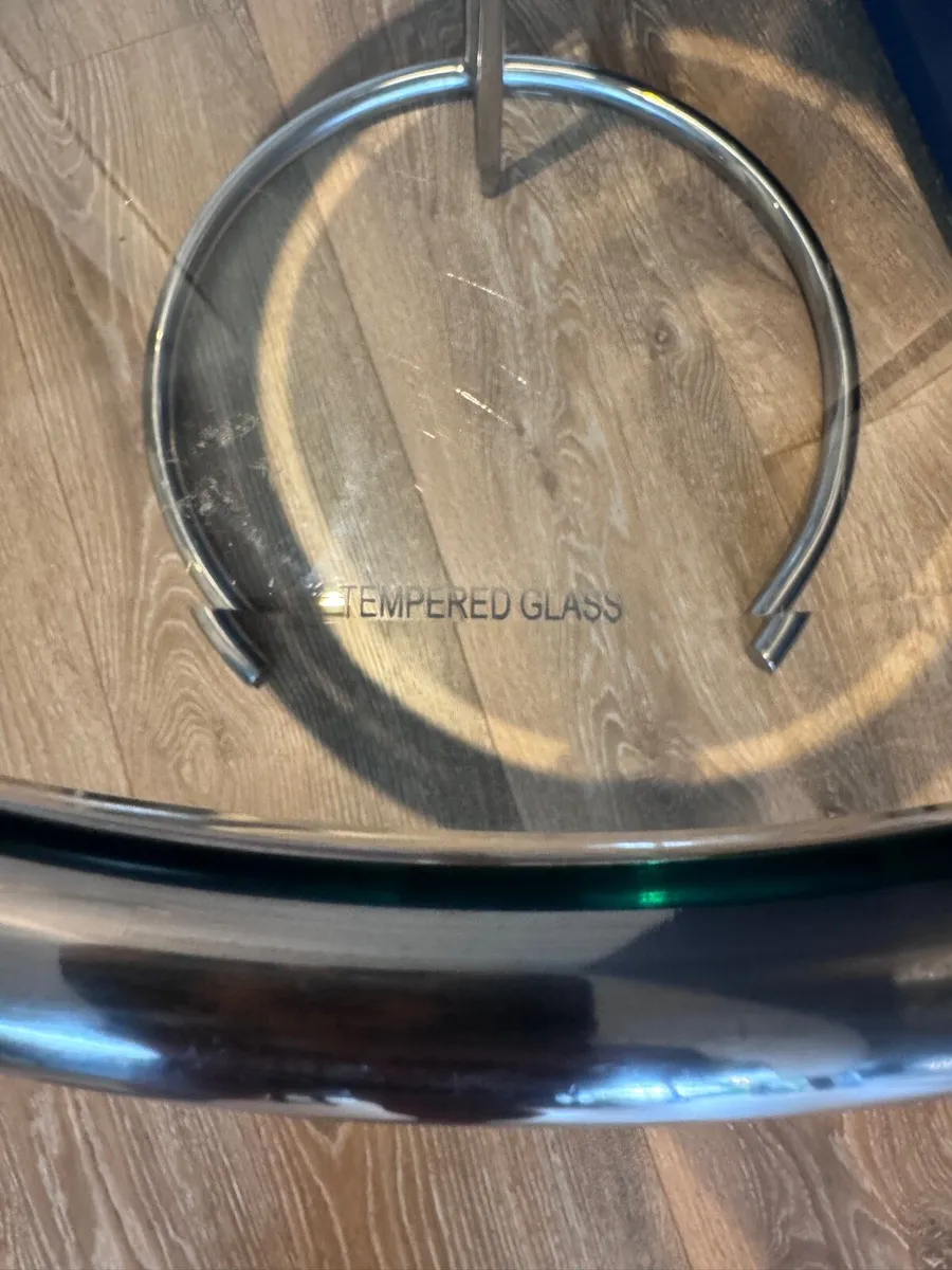 Stainless Steel Clear glass side end table - Image 4
