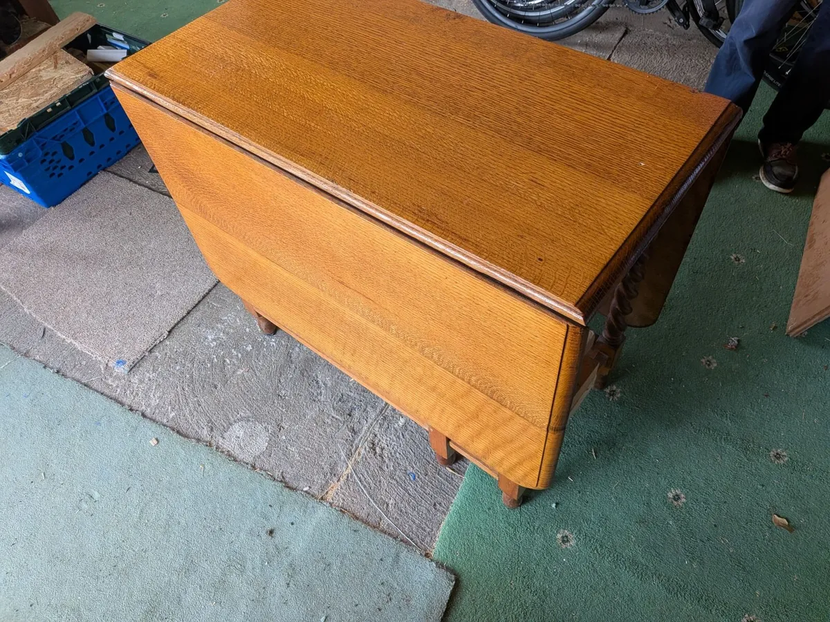 Oak Folding Leaf Table - Image 2