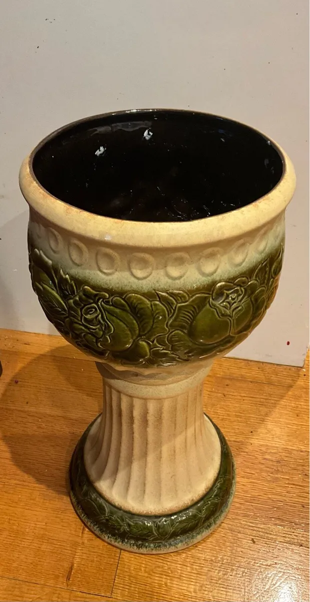 Vintage West German Ceramic Pedestal Planter - Image 2