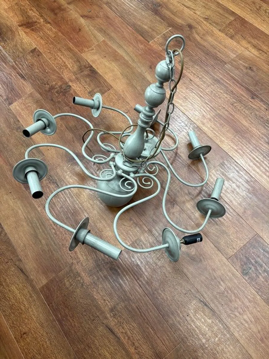 8 Light Chandelier with shades - Image 2