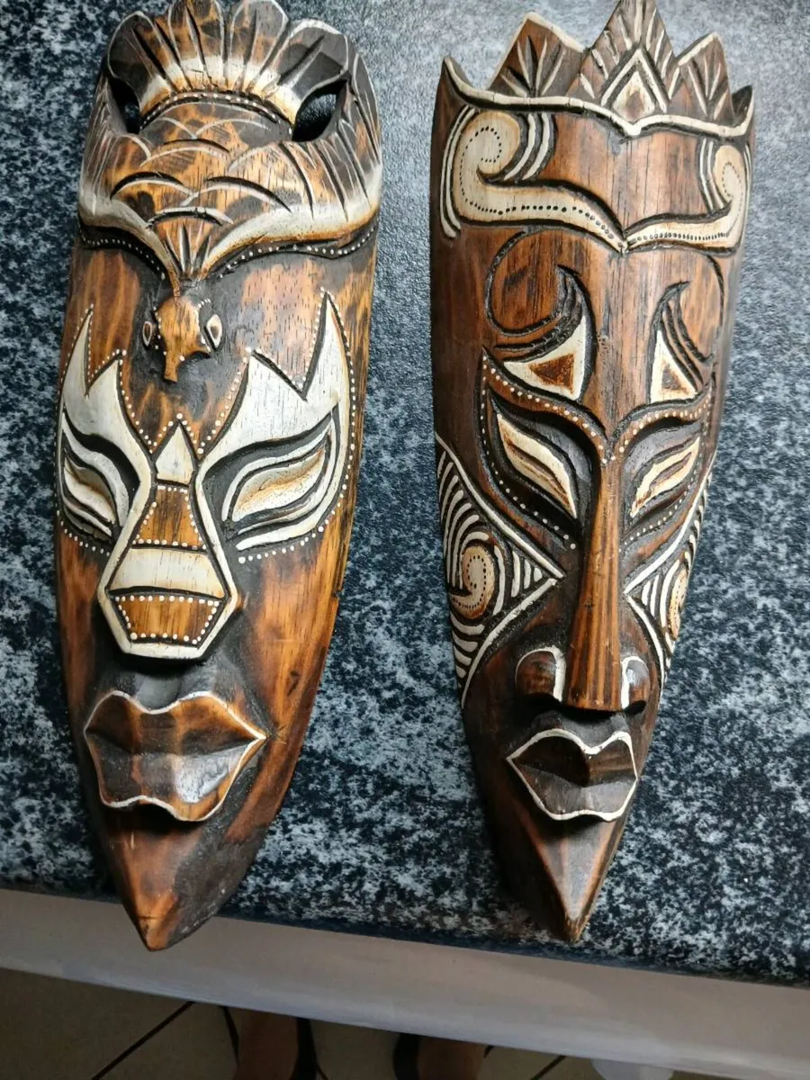 Handcrafted wall art pair - Image 1