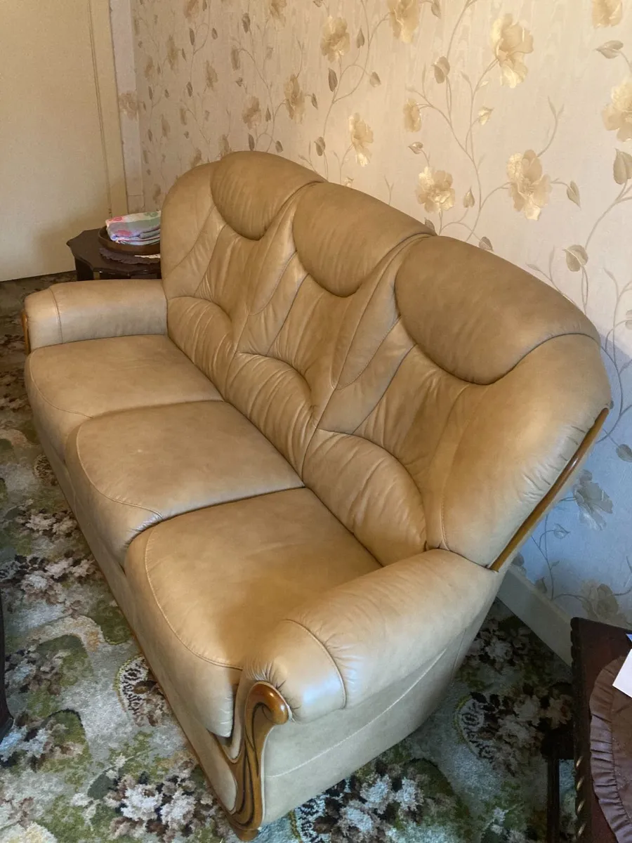 Leather 3-Piece Suite - Image 1